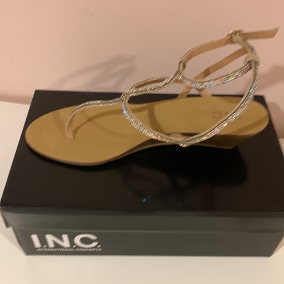 INC Rhinestone ankle strap sandals. - Picture 4 of 7